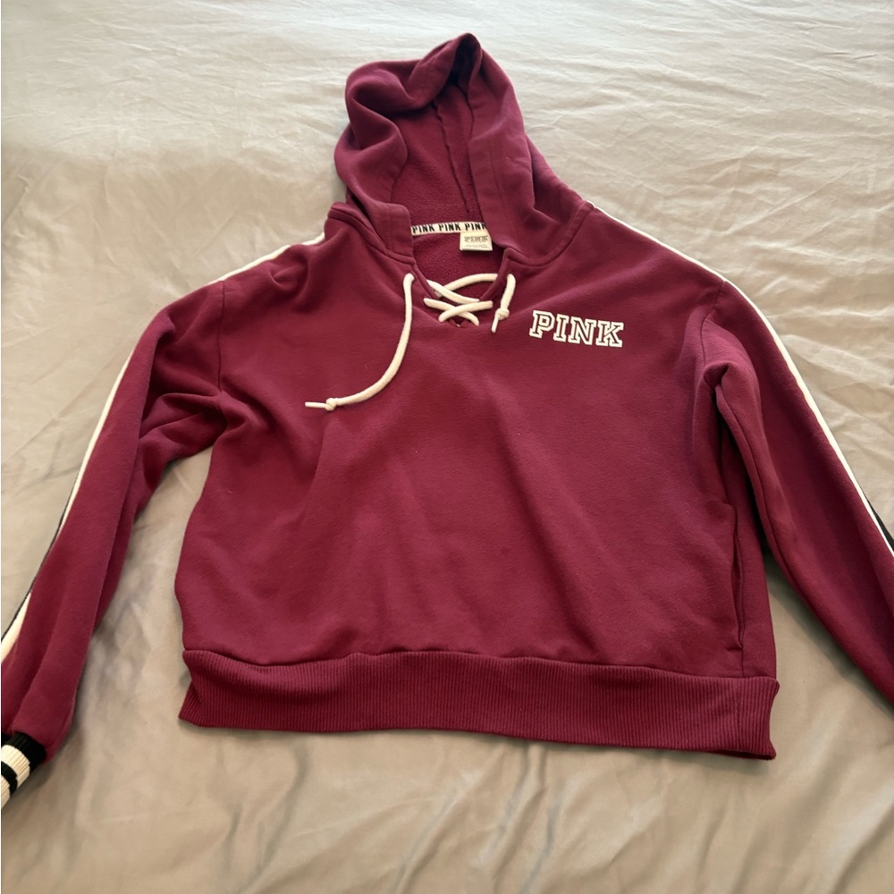 PINK Victoria's Secret Maroon Hoodie Sweater